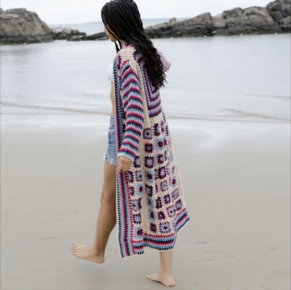 Granny Square Crochet Multi coloured Kimono  ( Sold ) - Picture 6 of 10